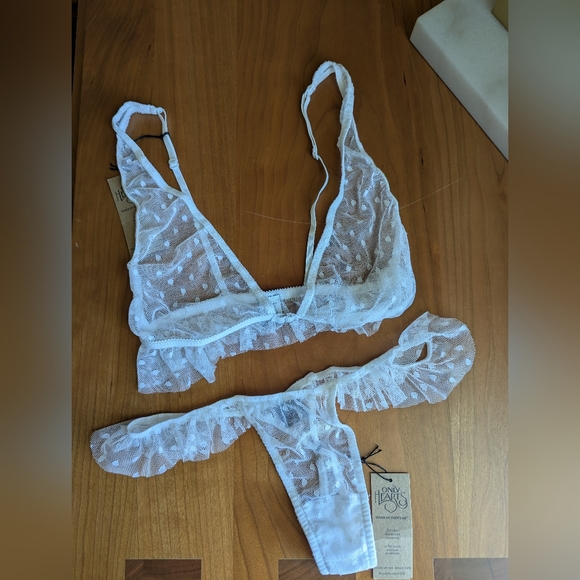 Only Hearts Coucou Lola White Bra and Thong Set - Picture 1 of 4